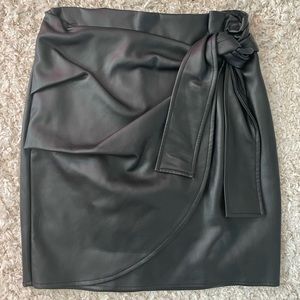 Express Black faux Leather Mini Shirt. Size 2